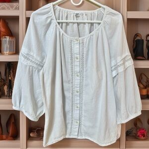 GAP White Blouse with Lace Detail